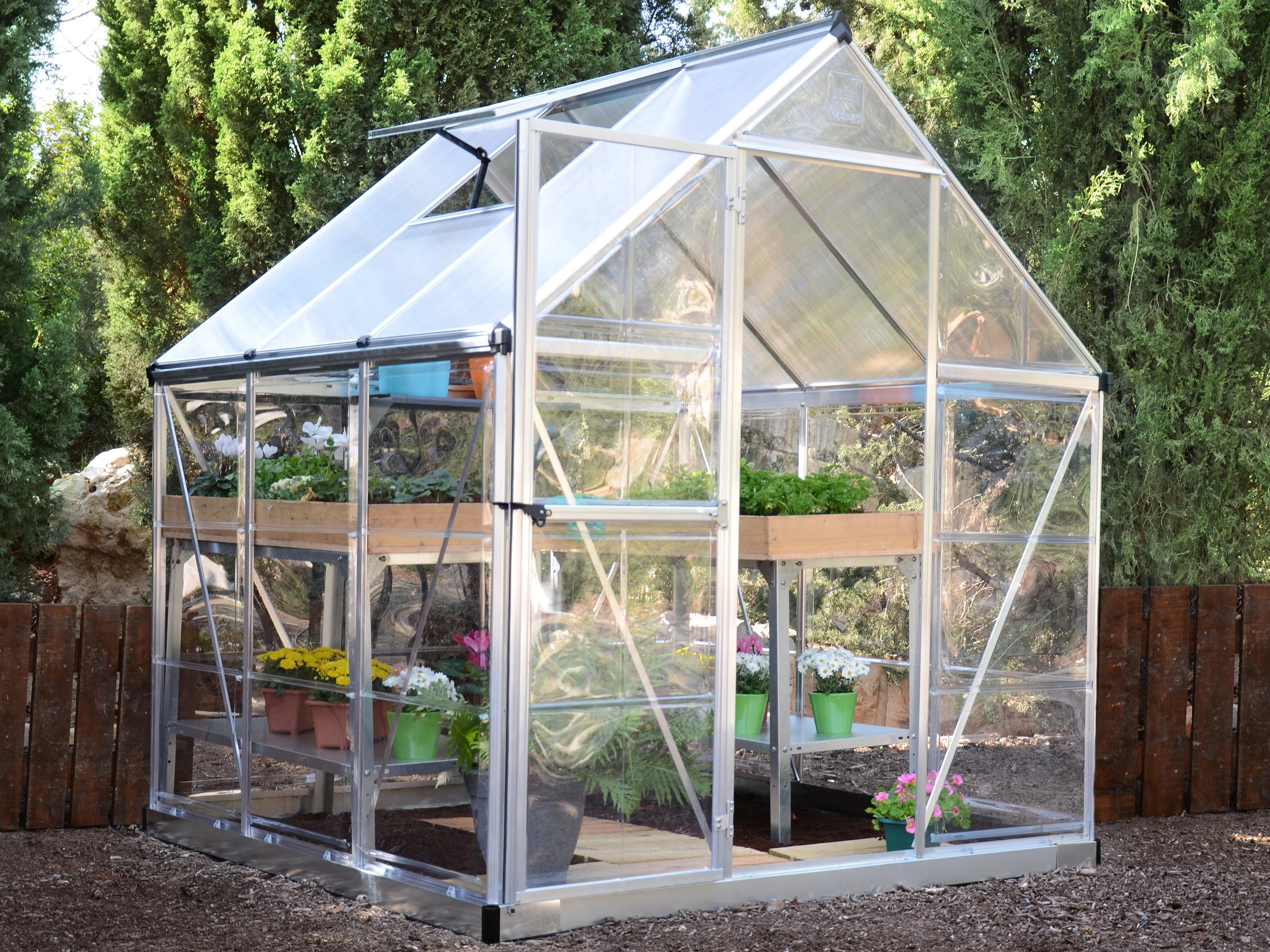 Palram Canopia Tuinkas Hybrid 185 x 185 cm Zilver - Afbeelding 6